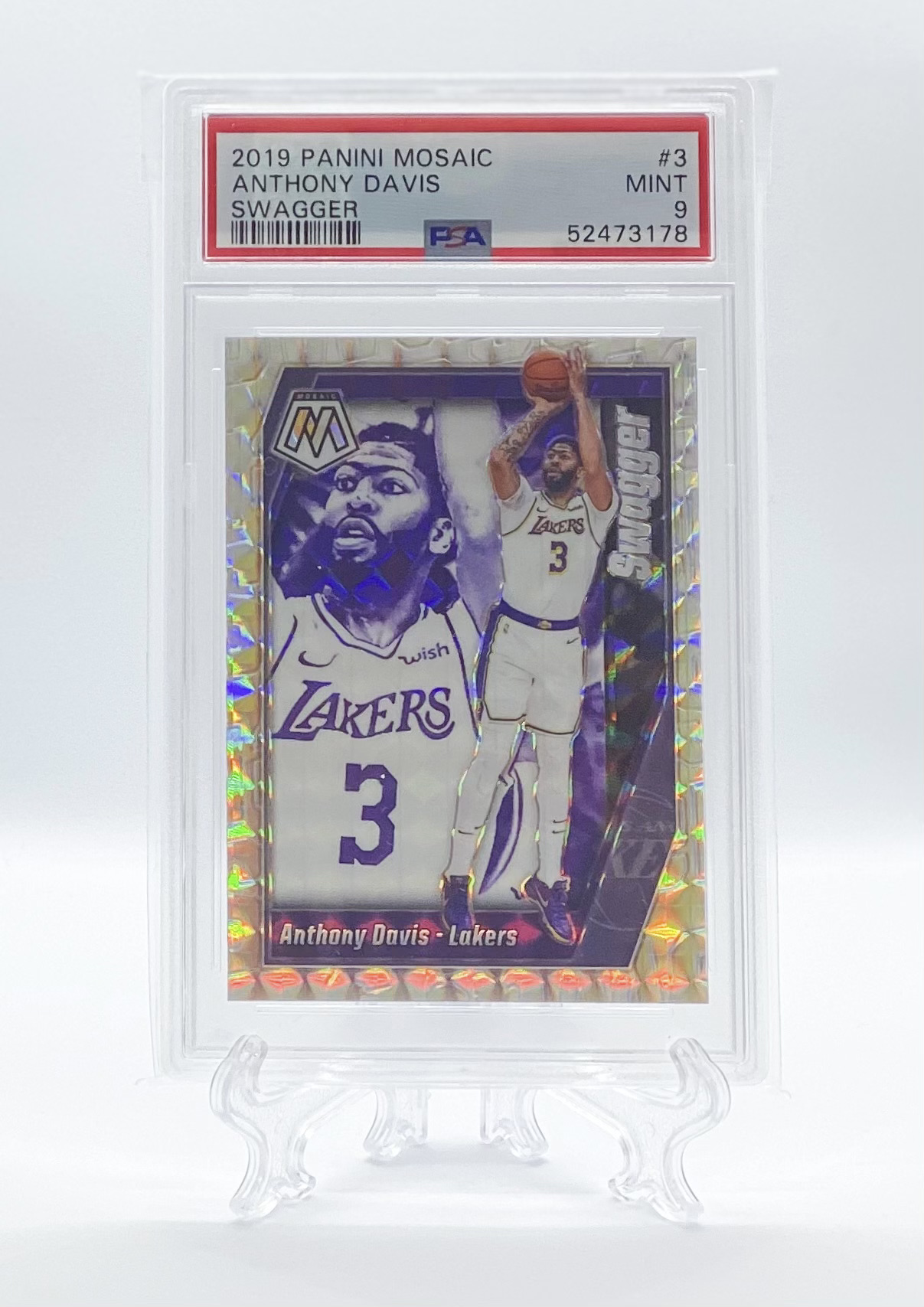 Anthony Davis – Mosaic Swagger Insert PSA 9 - Owls Collectibles - Trusted American Sports Cards & Toy Supplier Located In Delray Beach, Florida