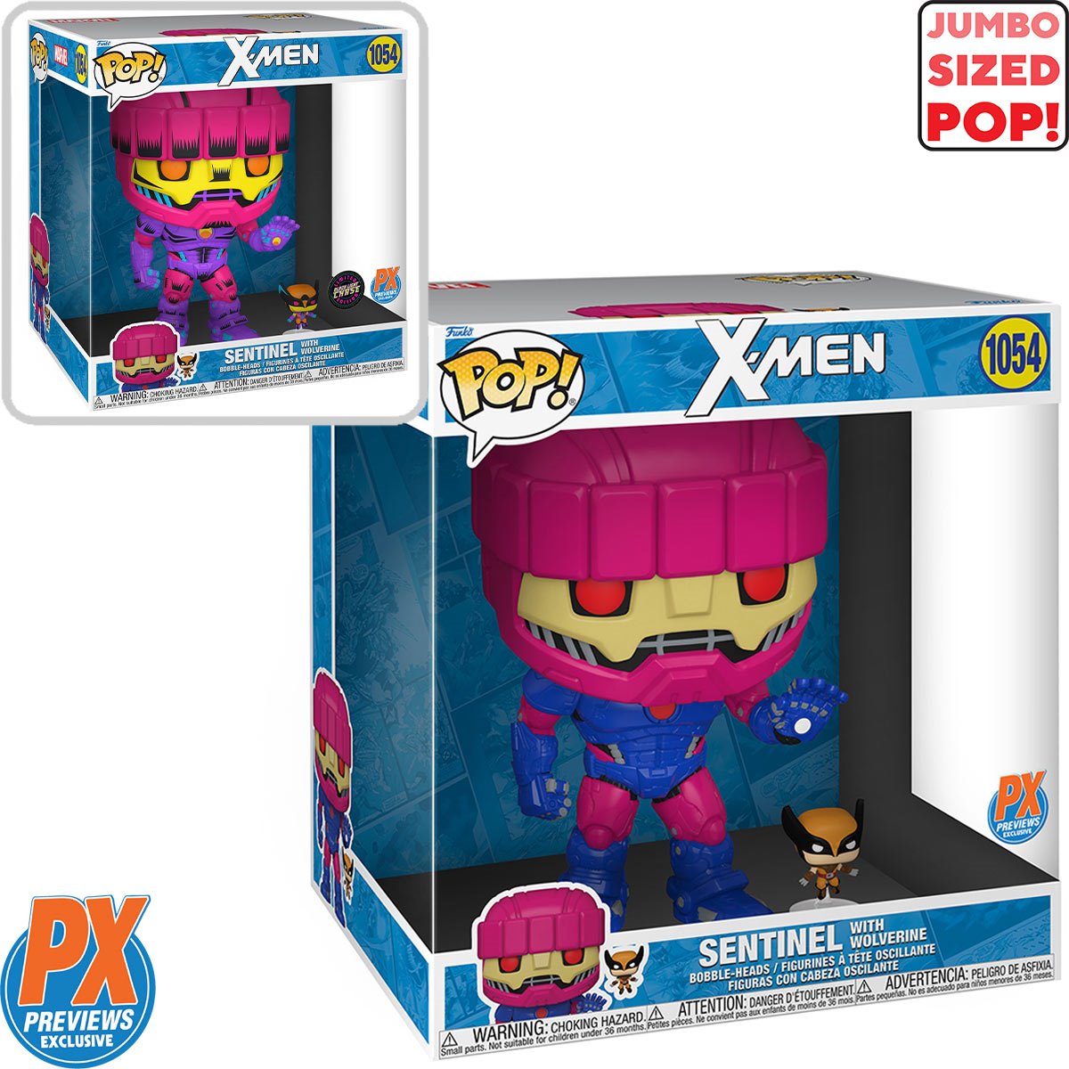 X-Men Sentinel with Wolverine Jumbo 10-Inch Pop! Vinyl Figure – Previews Exclusive - Owls Collectibles - Trusted American Sports Cards & Toy Supplier Located In Delray Beach, Florida