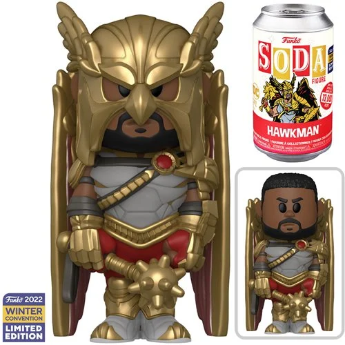 Black Adam Hawkman Vinyl Soda Figure – 2022 Convention Exclusive - Owls Collectibles - Trusted American Sports Cards & Toy Supplier Located In Delray Beach, Florida